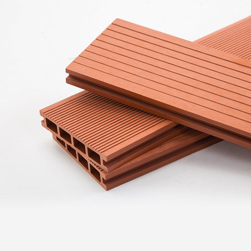 Wire Brushed Floor Tile Click Lock Engineered Wood for Patio Garden Red Wood Square Hole Clearhalo 'Flooring 'Hardwood Flooring' 'hardwood_flooring' 'Home Improvement' 'home_improvement' 'home_improvement_hardwood_flooring' Walls and Ceiling' 7266010