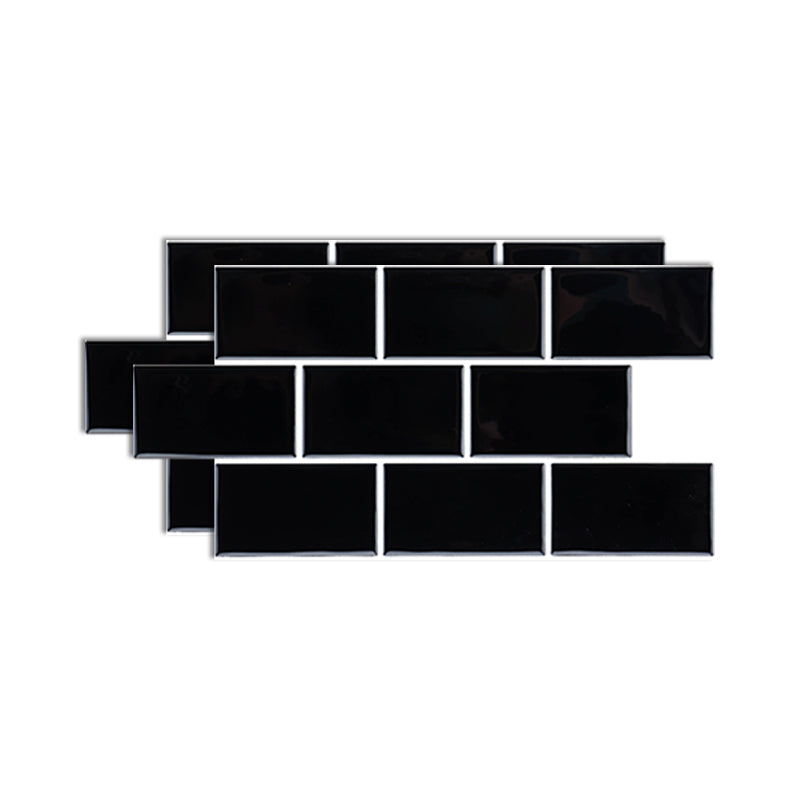 Plastic Peel & Stick Subway Tile Modern Simple Subway Tile Wallpaper Black Clearhalo 'Flooring 'Home Improvement' 'home_improvement' 'home_improvement_peel_stick_blacksplash' 'Peel & Stick Backsplash Tile' 'peel_stick_blacksplash' 'Walls & Ceilings' Walls and Ceiling' 7266048