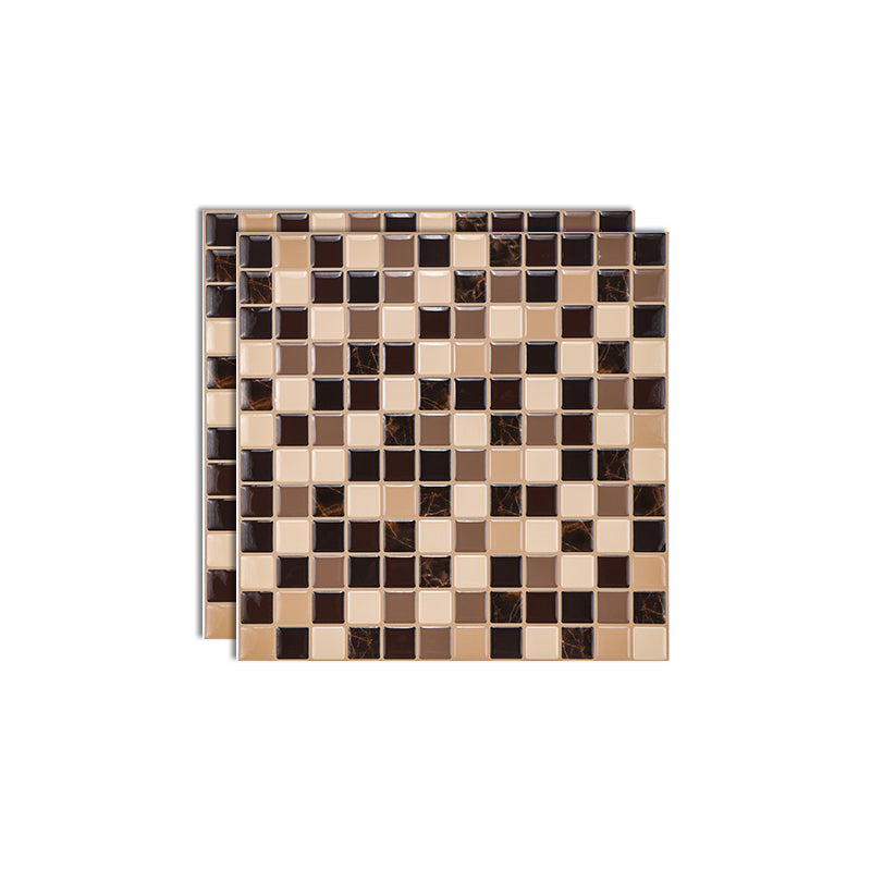 Plastic Peel & Stick Subway Tile Modern Simple Subway Tile Wallpaper Brown Clearhalo 'Flooring 'Home Improvement' 'home_improvement' 'home_improvement_peel_stick_blacksplash' 'Peel & Stick Backsplash Tile' 'peel_stick_blacksplash' 'Walls & Ceilings' Walls and Ceiling' 7266053