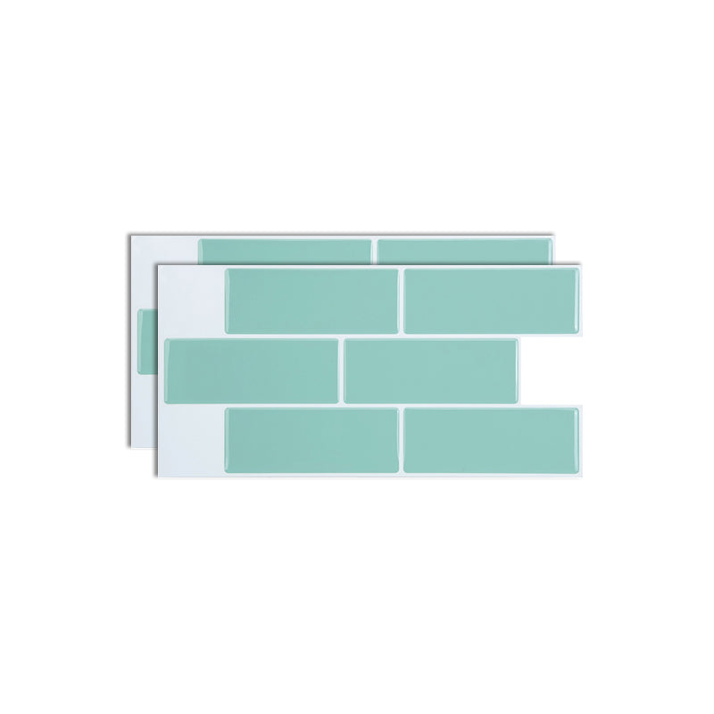 Plastic Peel & Stick Subway Tile Modern Simple Subway Tile Wallpaper Dark Green Clearhalo 'Flooring 'Home Improvement' 'home_improvement' 'home_improvement_peel_stick_blacksplash' 'Peel & Stick Backsplash Tile' 'peel_stick_blacksplash' 'Walls & Ceilings' Walls and Ceiling' 7266061