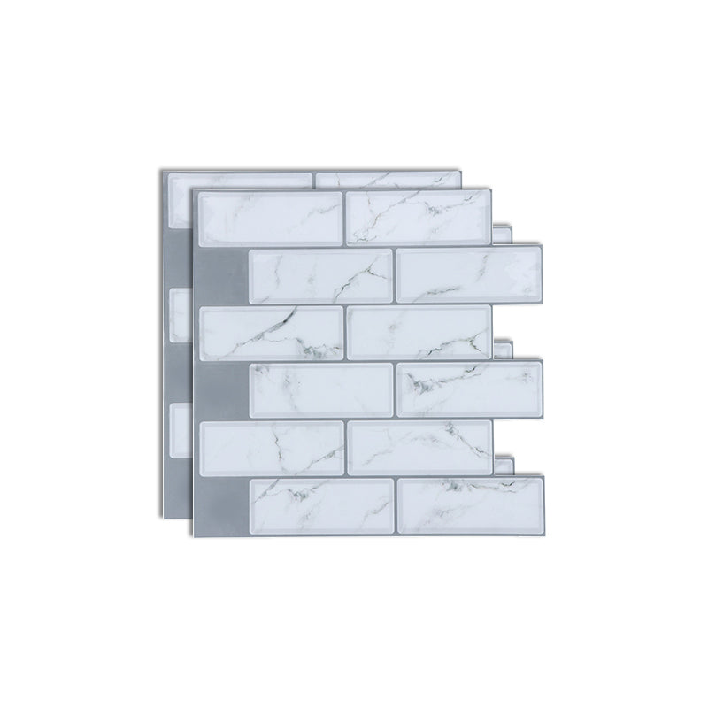 Plastic Peel & Stick Subway Tile Modern Simple Subway Tile Wallpaper Light Gray-White Clearhalo 'Flooring 'Home Improvement' 'home_improvement' 'home_improvement_peel_stick_blacksplash' 'Peel & Stick Backsplash Tile' 'peel_stick_blacksplash' 'Walls & Ceilings' Walls and Ceiling' 7266075