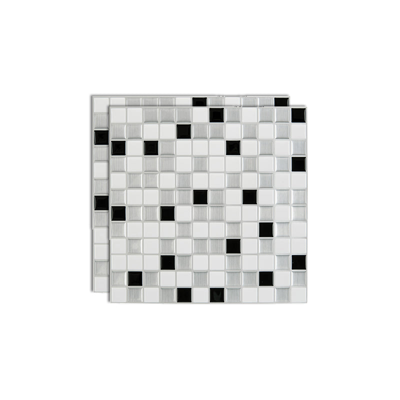Plastic Peel & Stick Subway Tile Modern Simple Subway Tile Wallpaper Black White Gray Clearhalo 'Flooring 'Home Improvement' 'home_improvement' 'home_improvement_peel_stick_blacksplash' 'Peel & Stick Backsplash Tile' 'peel_stick_blacksplash' 'Walls & Ceilings' Walls and Ceiling' 7266080