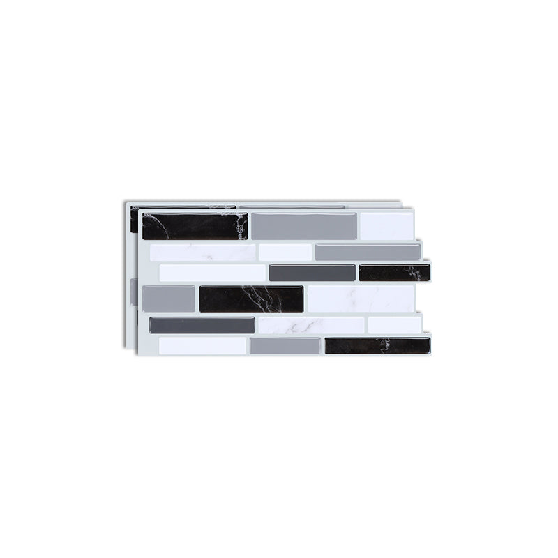 Plastic Peel & Stick Subway Tile Modern Simple Subway Tile Wallpaper Gray Black White Clearhalo 'Flooring 'Home Improvement' 'home_improvement' 'home_improvement_peel_stick_blacksplash' 'Peel & Stick Backsplash Tile' 'peel_stick_blacksplash' 'Walls & Ceilings' Walls and Ceiling' 7266081