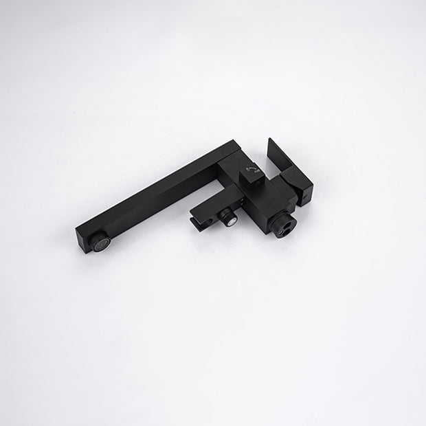 Modern Freestanding Tub Fillers Copper Floor Mounted with Handshower Bathtub Faucet Clearhalo 'Bathroom Remodel & Bathroom Fixtures' 'Bathtub Faucets' 'bathtub_faucets' 'Home Improvement' 'home_improvement' 'home_improvement_bathtub_faucets' 7266114