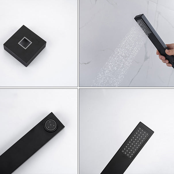 Modern Freestanding Tub Fillers Copper Floor Mounted with Handshower Bathtub Faucet Clearhalo 'Bathroom Remodel & Bathroom Fixtures' 'Bathtub Faucets' 'bathtub_faucets' 'Home Improvement' 'home_improvement' 'home_improvement_bathtub_faucets' 7266117