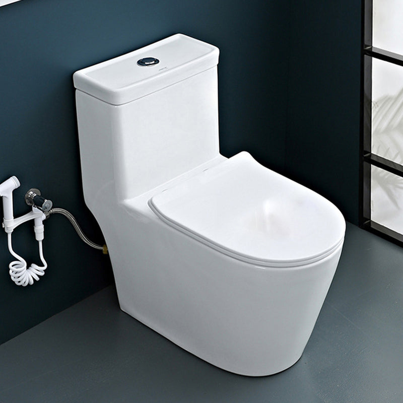 Modern Floor Mount Flush Toilet White Urine Toilet with Seat for Bathroom 15"L x 28"W x 29"H Toilet with Sprayer 16" Clearhalo 'Bathroom Remodel & Bathroom Fixtures' 'Home Improvement' 'home_improvement' 'home_improvement_toilets' 'Toilets & Bidets' 'Toilets' 7266515