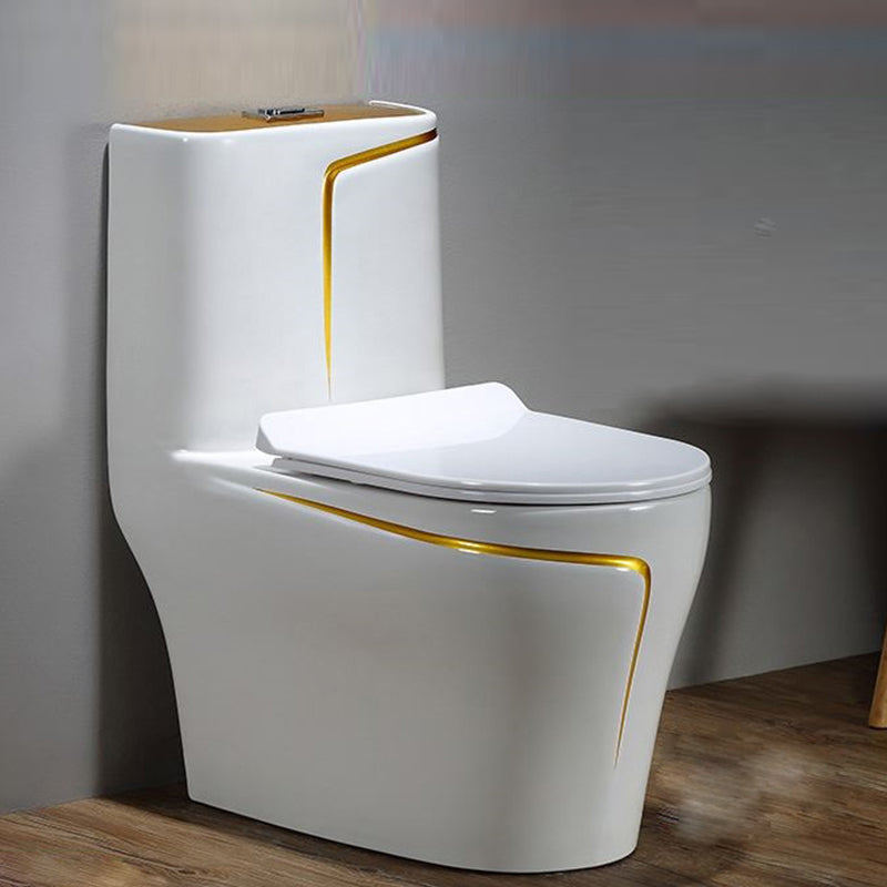 Traditional Siphon Jet Flush Toilet One Piece Urine Toilet for Bathroom 15"L x 27"W x 30"H Gold Clearhalo 'Bathroom Remodel & Bathroom Fixtures' 'Home Improvement' 'home_improvement' 'home_improvement_toilets' 'Toilets & Bidets' 'Toilets' 7266592