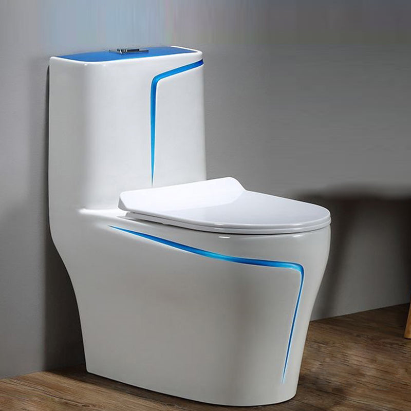 Traditional Siphon Jet Flush Toilet One Piece Urine Toilet for Bathroom 15"L x 27"W x 30"H Blue Clearhalo 'Bathroom Remodel & Bathroom Fixtures' 'Home Improvement' 'home_improvement' 'home_improvement_toilets' 'Toilets & Bidets' 'Toilets' 7266594