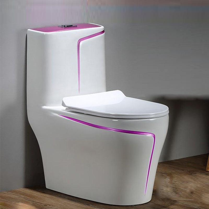 Traditional Siphon Jet Flush Toilet One Piece Urine Toilet for Bathroom 15"L x 27"W x 30"H Purple Clearhalo 'Bathroom Remodel & Bathroom Fixtures' 'Home Improvement' 'home_improvement' 'home_improvement_toilets' 'Toilets & Bidets' 'Toilets' 7266595