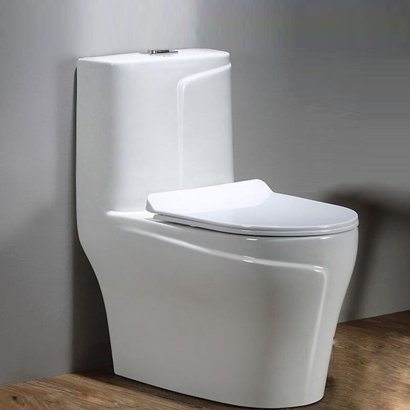 Traditional Siphon Jet Flush Toilet One Piece Urine Toilet for Bathroom 15"L x 27"W x 30"H White Clearhalo 'Bathroom Remodel & Bathroom Fixtures' 'Home Improvement' 'home_improvement' 'home_improvement_toilets' 'Toilets & Bidets' 'Toilets' 7266600
