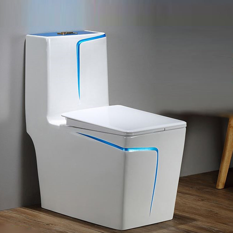 Traditional Siphon Jet Flush Toilet One Piece Urine Toilet for Bathroom 13"L x 27"W x 30"H Blue Clearhalo 'Bathroom Remodel & Bathroom Fixtures' 'Home Improvement' 'home_improvement' 'home_improvement_toilets' 'Toilets & Bidets' 'Toilets' 7266603