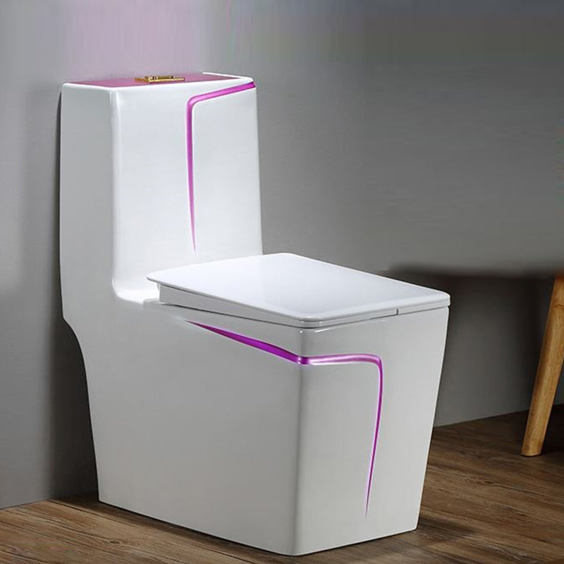 Traditional Siphon Jet Flush Toilet One Piece Urine Toilet for Bathroom 13"L x 27"W x 30"H Purple Clearhalo 'Bathroom Remodel & Bathroom Fixtures' 'Home Improvement' 'home_improvement' 'home_improvement_toilets' 'Toilets & Bidets' 'Toilets' 7266605