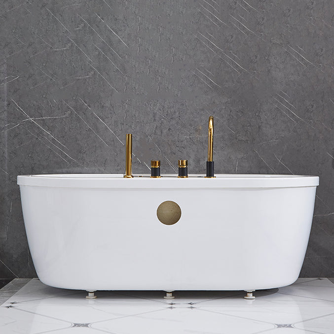 Modern Oval Center Bath Acrylic Freestanding Soaking White Bathtub Clearhalo 'Bathroom Remodel & Bathroom Fixtures' 'Bathtubs' 'Home Improvement' 'home_improvement' 'home_improvement_bathtubs' 'Showers & Bathtubs' 7266619