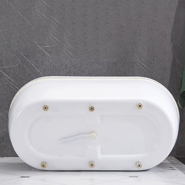 Modern Oval Center Bath Acrylic Freestanding Soaking White Bathtub Clearhalo 'Bathroom Remodel & Bathroom Fixtures' 'Bathtubs' 'Home Improvement' 'home_improvement' 'home_improvement_bathtubs' 'Showers & Bathtubs' 7266625