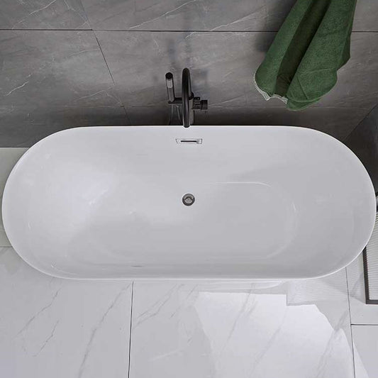 Antique Finish Stand Alone Bathtub Modern Oval Soaking Bath Tub Clearhalo 'Bathroom Remodel & Bathroom Fixtures' 'Bathtubs' 'Home Improvement' 'home_improvement' 'home_improvement_bathtubs' 'Showers & Bathtubs' 7266644