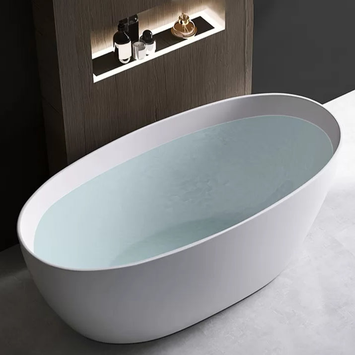 Antique Finish Stand Alone Bath Soaking Modern Oval Bath Tub White Tub Clearhalo 'Bathroom Remodel & Bathroom Fixtures' 'Bathtubs' 'Home Improvement' 'home_improvement' 'home_improvement_bathtubs' 'Showers & Bathtubs' 7266660