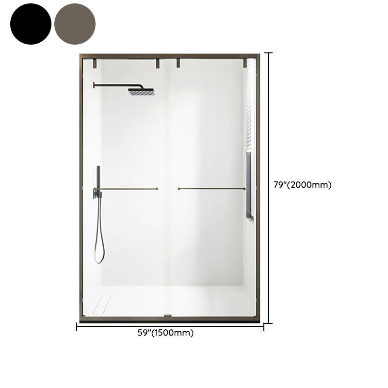 Transparent Double Sliding Shower Bath Door Scratch Resistant Shower Doors Clearhalo 'Bathroom Remodel & Bathroom Fixtures' 'Home Improvement' 'home_improvement' 'home_improvement_shower_tub_doors' 'Shower and Tub Doors' 'shower_tub_doors' 'Showers & Bathtubs' 7266718