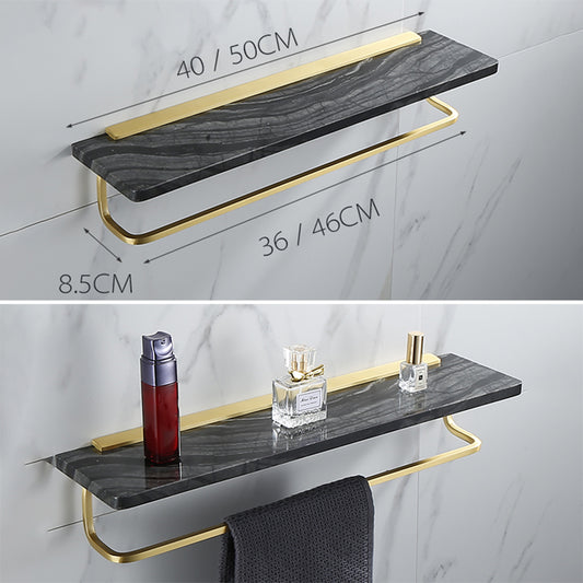 Contemporary Golden Bath Hardware Set Brass& Marble Bathroom Accessory Kit Clearhalo 'Bathroom Hardware Sets' 'Bathroom Hardware' 'Bathroom Remodel & Bathroom Fixtures' 'bathroom_hardware_sets' 'Home Improvement' 'home_improvement' 'home_improvement_bathroom_hardware_sets' 7267488