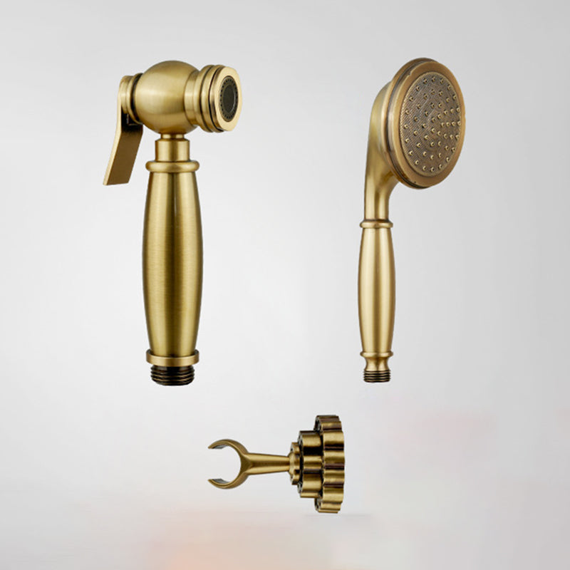 Traditional Style Shower Head in Brass Single Spray Wall-Mount Showerhead Clearhalo 'Bathroom Remodel & Bathroom Fixtures' 'Home Improvement' 'home_improvement' 'home_improvement_shower_heads' 'Shower Heads' 'shower_heads' 'Showers & Bathtubs Plumbing' 'Showers & Bathtubs' 7268682