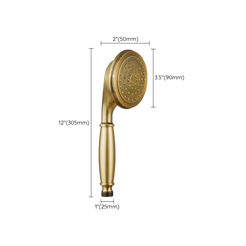 Traditional Style Shower Head in Brass Single Spray Wall-Mount Showerhead Clearhalo 'Bathroom Remodel & Bathroom Fixtures' 'Home Improvement' 'home_improvement' 'home_improvement_shower_heads' 'Shower Heads' 'shower_heads' 'Showers & Bathtubs Plumbing' 'Showers & Bathtubs' 7268696