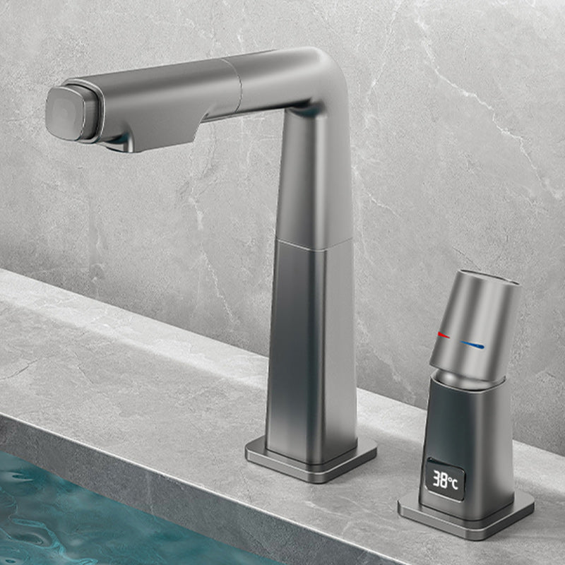 Modern Centerset Faucet Solid Color Single Hole Vessel Sink Bathroom Faucet Grey Clearhalo 'Bathroom Remodel & Bathroom Fixtures' 'Bathroom Sink Faucets' 'Bathroom Sinks & Faucet Components' 'bathroom_sink_faucets' 'Home Improvement' 'home_improvement' 'home_improvement_bathroom_sink_faucets' 7268729
