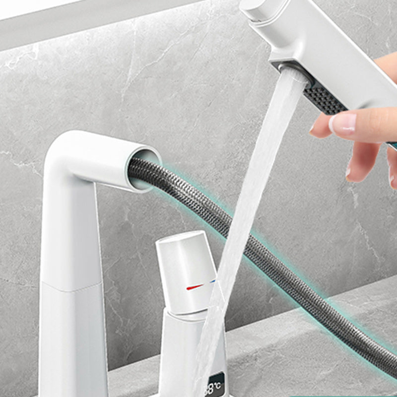 Modern Centerset Faucet Solid Color Single Hole Vessel Sink Bathroom Faucet Clearhalo 'Bathroom Remodel & Bathroom Fixtures' 'Bathroom Sink Faucets' 'Bathroom Sinks & Faucet Components' 'bathroom_sink_faucets' 'Home Improvement' 'home_improvement' 'home_improvement_bathroom_sink_faucets' 7268739