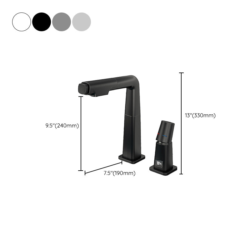 Modern Centerset Faucet Solid Color Single Hole Vessel Sink Bathroom Faucet Clearhalo 'Bathroom Remodel & Bathroom Fixtures' 'Bathroom Sink Faucets' 'Bathroom Sinks & Faucet Components' 'bathroom_sink_faucets' 'Home Improvement' 'home_improvement' 'home_improvement_bathroom_sink_faucets' 7268740