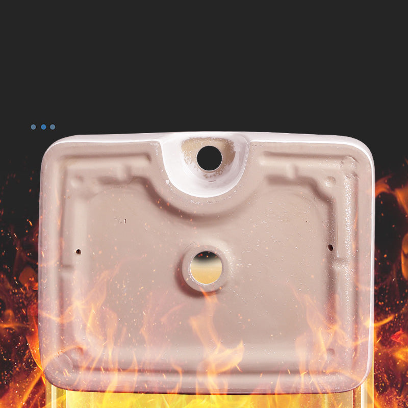 Modern Bathroom Sink Ceramic Rectangular White with Single Faucet Hole Vessel Sink Clearhalo 'Bathroom Remodel & Bathroom Fixtures' 'Bathroom Sinks & Faucet Components' 'Bathroom Sinks' 'bathroom_sink' 'Home Improvement' 'home_improvement' 'home_improvement_bathroom_sink' 7268816