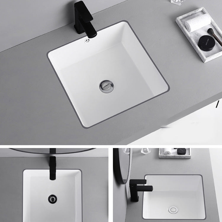 Undermount Bathroom Sink Square Overflow Drain Assemble Sink with Faucet Clearhalo 'Bathroom Remodel & Bathroom Fixtures' 'Bathroom Sinks & Faucet Components' 'Bathroom Sinks' 'bathroom_sink' 'Home Improvement' 'home_improvement' 'home_improvement_bathroom_sink' 7268863