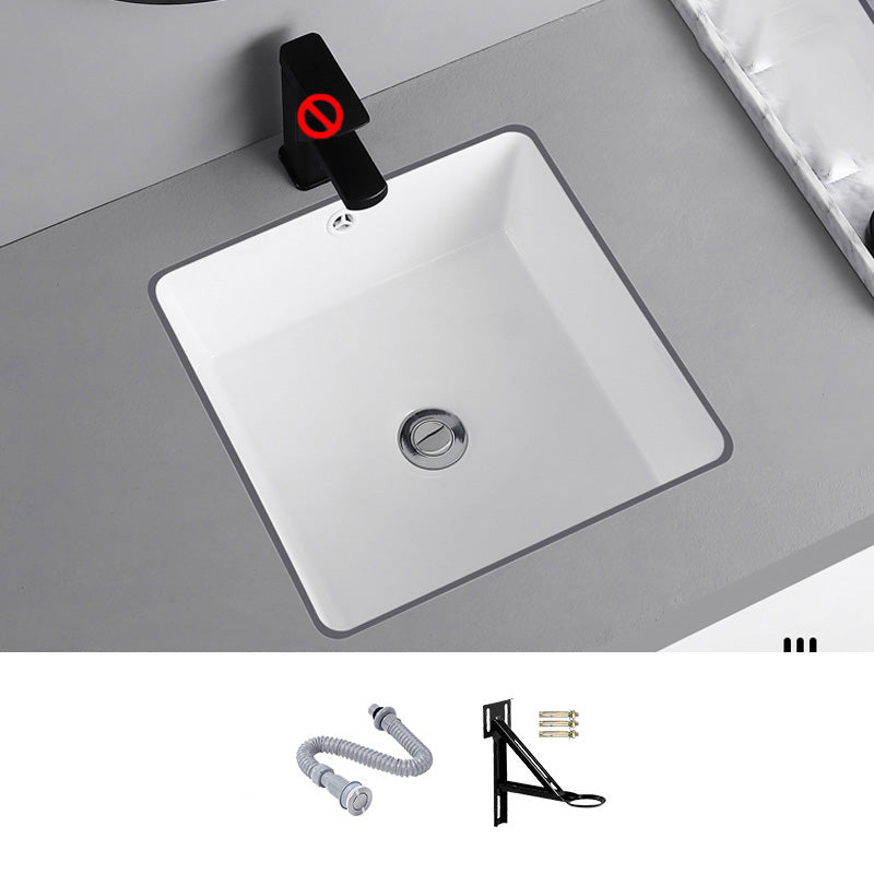 Undermount Bathroom Sink Square Overflow Drain Assemble Sink with Faucet None Sink Clearhalo 'Bathroom Remodel & Bathroom Fixtures' 'Bathroom Sinks & Faucet Components' 'Bathroom Sinks' 'bathroom_sink' 'Home Improvement' 'home_improvement' 'home_improvement_bathroom_sink' 7268866
