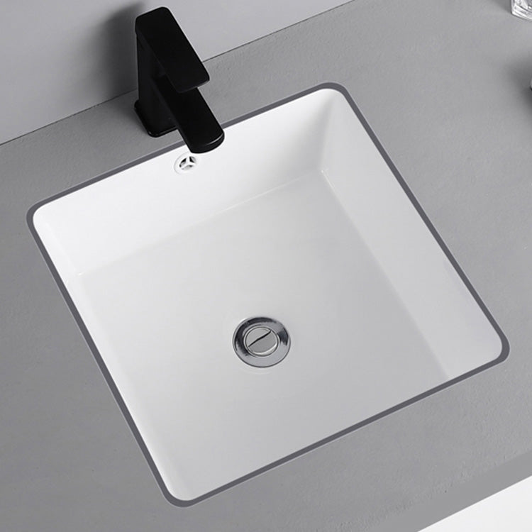 Undermount Bathroom Sink Square Overflow Drain Assemble Sink with Faucet Clearhalo 'Bathroom Remodel & Bathroom Fixtures' 'Bathroom Sinks & Faucet Components' 'Bathroom Sinks' 'bathroom_sink' 'Home Improvement' 'home_improvement' 'home_improvement_bathroom_sink' 7268867