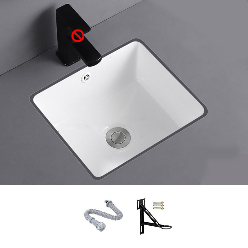 Undermount Bathroom Sink Square Overflow Drain Assemble Sink with Faucet None Sink Clearhalo 'Bathroom Remodel & Bathroom Fixtures' 'Bathroom Sinks & Faucet Components' 'Bathroom Sinks' 'bathroom_sink' 'Home Improvement' 'home_improvement' 'home_improvement_bathroom_sink' 7268868