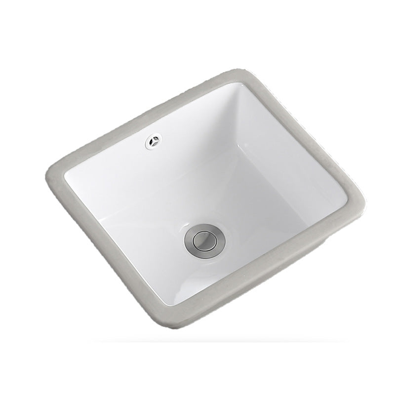 Undermount Bathroom Sink Square Overflow Drain Assemble Sink with Faucet Clearhalo 'Bathroom Remodel & Bathroom Fixtures' 'Bathroom Sinks & Faucet Components' 'Bathroom Sinks' 'bathroom_sink' 'Home Improvement' 'home_improvement' 'home_improvement_bathroom_sink' 7268869