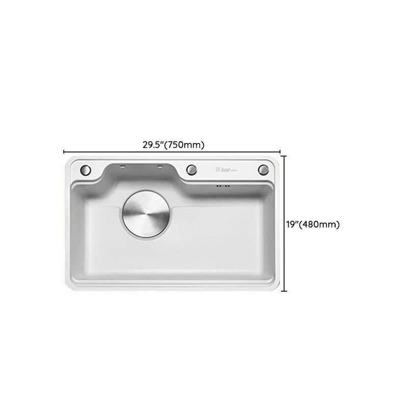 Stainless Steel Kitchen Sink Rectangular 1-Bowl Kitchen Sink with Cutting-Board Clearhalo 'Home Improvement' 'home_improvement' 'home_improvement_kitchen_sinks' 'Kitchen Remodel & Kitchen Fixtures' 'Kitchen Sinks & Faucet Components' 'Kitchen Sinks' 'kitchen_sinks' 7268919