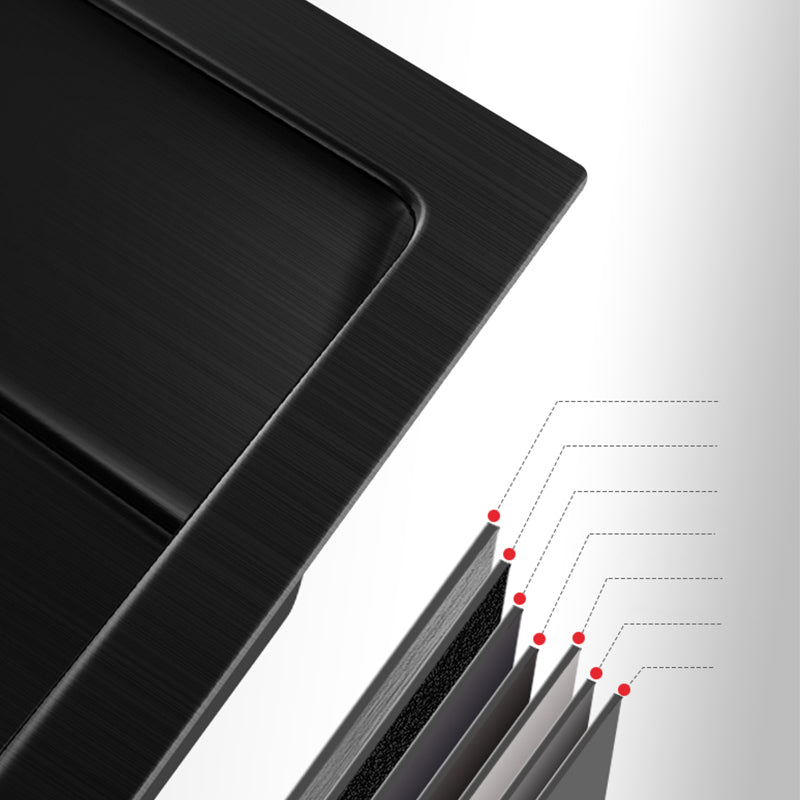 Single Basin Kitchen Sink Stainless Steel Black Kitchen Sink with Drain Assembly Clearhalo 'Home Improvement' 'home_improvement' 'home_improvement_kitchen_sinks' 'Kitchen Remodel & Kitchen Fixtures' 'Kitchen Sinks & Faucet Components' 'Kitchen Sinks' 'kitchen_sinks' 7268951