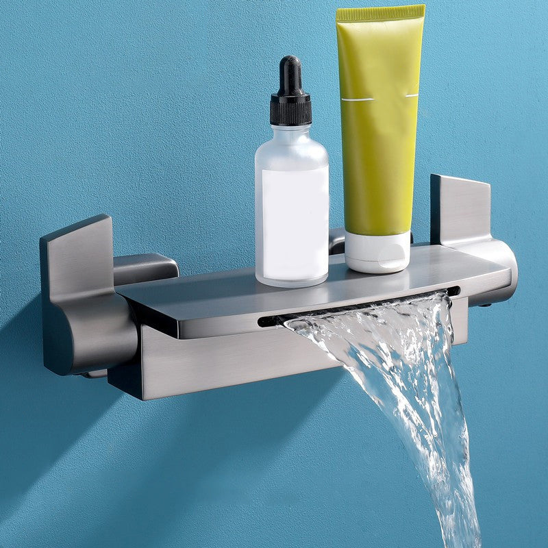 Modern Tub Faucet Trim Copper with Handheld Shower Wall Mount Bath Filler Clearhalo 'Bathroom Remodel & Bathroom Fixtures' 'Bathtub Faucets' 'bathtub_faucets' 'Home Improvement' 'home_improvement' 'home_improvement_bathtub_faucets' 7268960