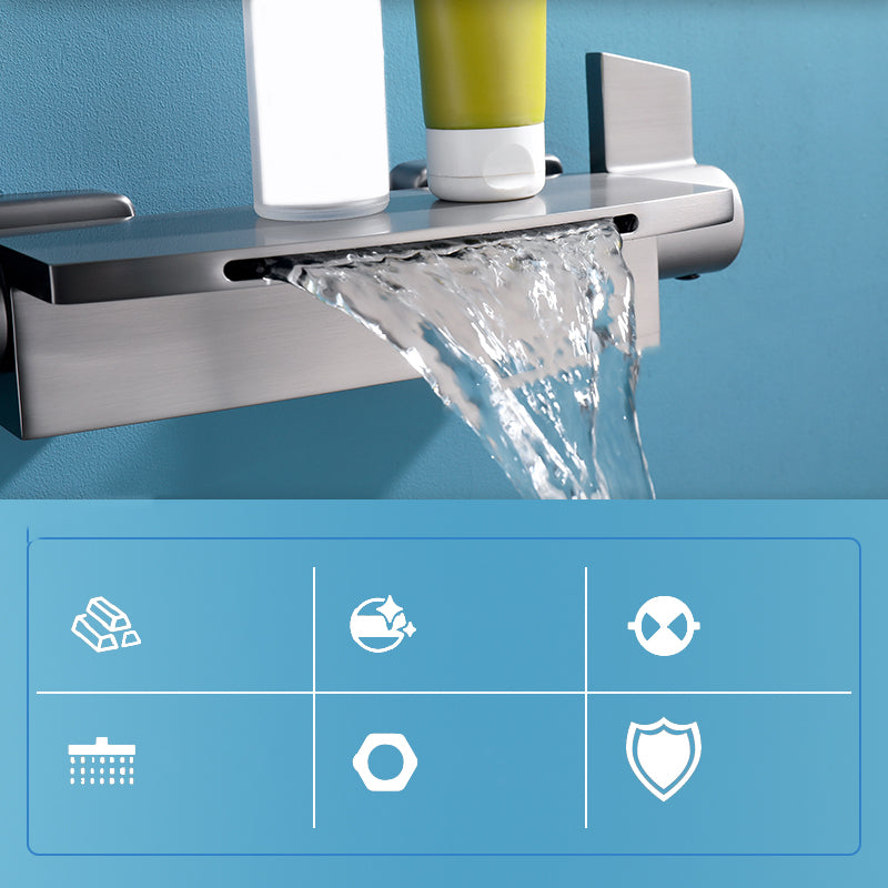 Modern Tub Faucet Trim Copper with Handheld Shower Wall Mount Bath Filler Clearhalo 'Bathroom Remodel & Bathroom Fixtures' 'Bathtub Faucets' 'bathtub_faucets' 'Home Improvement' 'home_improvement' 'home_improvement_bathtub_faucets' 7268971