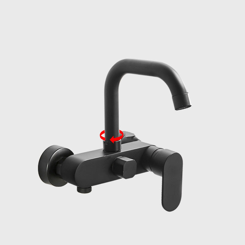 Metal Bath Faucet Trim Contemporary Lever Handle Tub Faucet Trim Matte Black Snigle Function Spray Tall Clearhalo 'Bathroom Remodel & Bathroom Fixtures' 'Bathtub Faucets' 'bathtub_faucets' 'Home Improvement' 'home_improvement' 'home_improvement_bathtub_faucets' 7269020