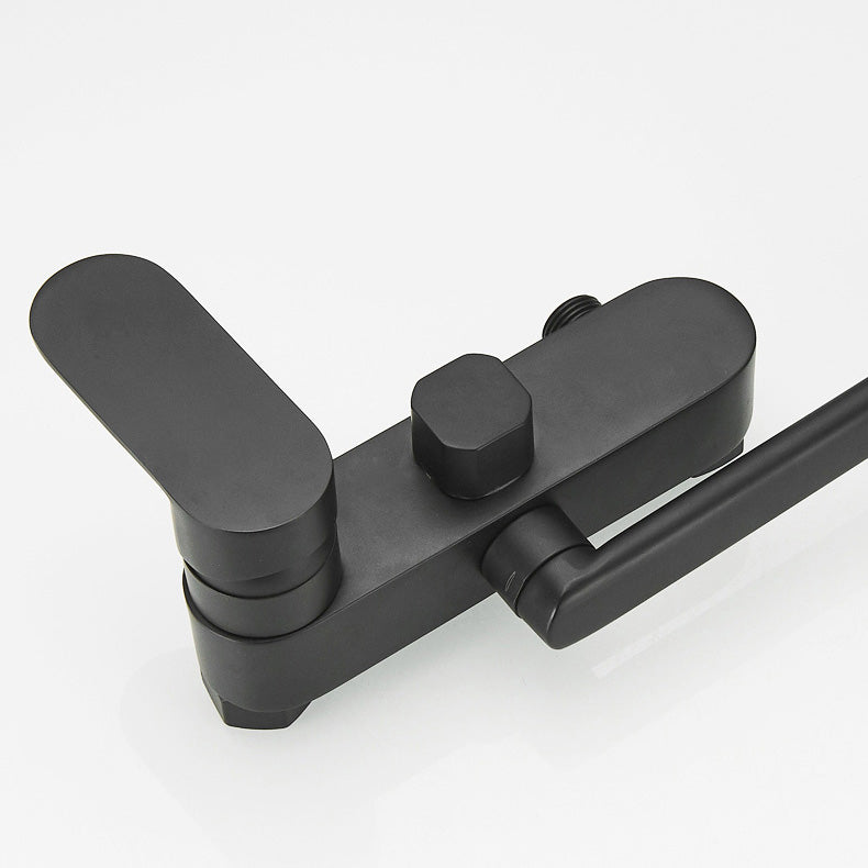 Metal Bath Faucet Trim Contemporary Lever Handle Tub Faucet Trim Clearhalo 'Bathroom Remodel & Bathroom Fixtures' 'Bathtub Faucets' 'bathtub_faucets' 'Home Improvement' 'home_improvement' 'home_improvement_bathtub_faucets' 7269026