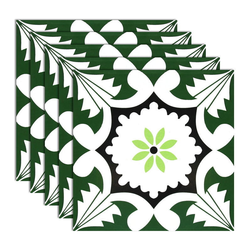 Modern Style Waterproof Wall Tile Printing Straight Edge Square Wall Tile Dark Green White Clearhalo 'Floor Tiles & Wall Tiles' 'floor_tiles_wall_tiles' 'Flooring 'Home Improvement' 'home_improvement' 'home_improvement_floor_tiles_wall_tiles' Walls and Ceiling' 7269100