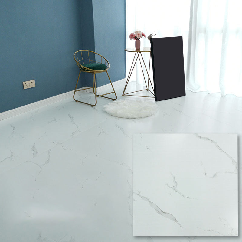 Modern Home Vinyl Flooring Peel and Stick Marble Print Square PVC Flooring White Clearhalo 'Flooring 'Home Improvement' 'home_improvement' 'home_improvement_vinyl_flooring' 'Vinyl Flooring' 'vinyl_flooring' Walls and Ceiling' 7269141