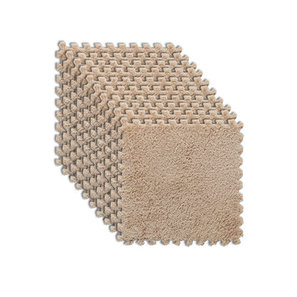 Modern Carpet Tiles Interlocking Square Color Block Carpet Tiles Khaki Clearhalo 'Carpet Tiles & Carpet Squares' 'carpet_tiles_carpet_squares' 'Flooring 'Home Improvement' 'home_improvement' 'home_improvement_carpet_tiles_carpet_squares' Walls and Ceiling' 7269159