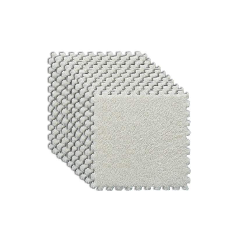 Modern Carpet Tiles Interlocking Square Color Block Carpet Tiles Off-White Clearhalo 'Carpet Tiles & Carpet Squares' 'carpet_tiles_carpet_squares' 'Flooring 'Home Improvement' 'home_improvement' 'home_improvement_carpet_tiles_carpet_squares' Walls and Ceiling' 7269172