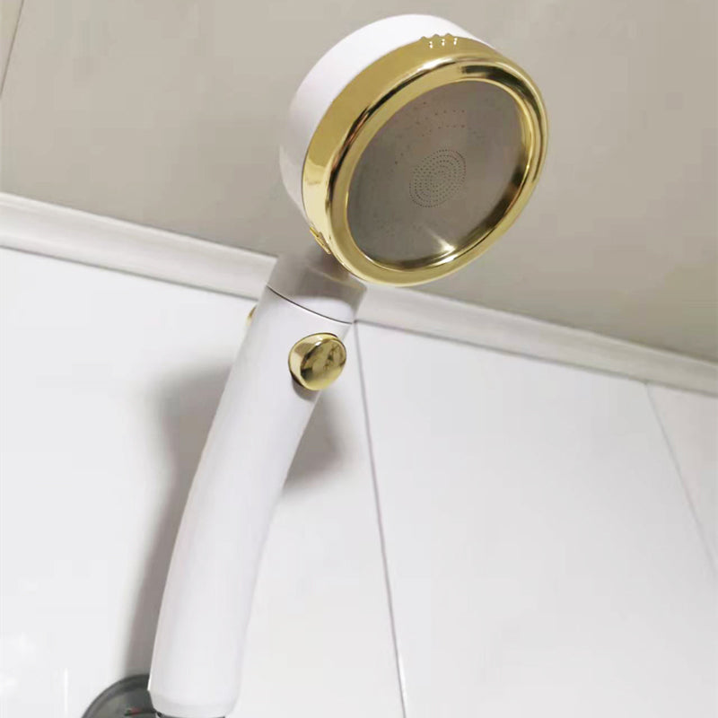 Contemporary Shower Head Square Golden Bathroom Handheld Shower Head White Clearhalo 'Bathroom Remodel & Bathroom Fixtures' 'Home Improvement' 'home_improvement' 'home_improvement_shower_heads' 'Shower Heads' 'shower_heads' 'Showers & Bathtubs Plumbing' 'Showers & Bathtubs' 7269372