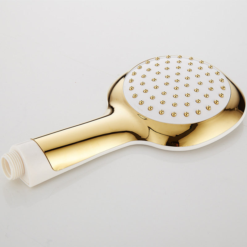 Contemporary Shower Head Square Golden Bathroom Handheld Shower Head White/ Gold Clearhalo 'Bathroom Remodel & Bathroom Fixtures' 'Home Improvement' 'home_improvement' 'home_improvement_shower_heads' 'Shower Heads' 'shower_heads' 'Showers & Bathtubs Plumbing' 'Showers & Bathtubs' 7269375