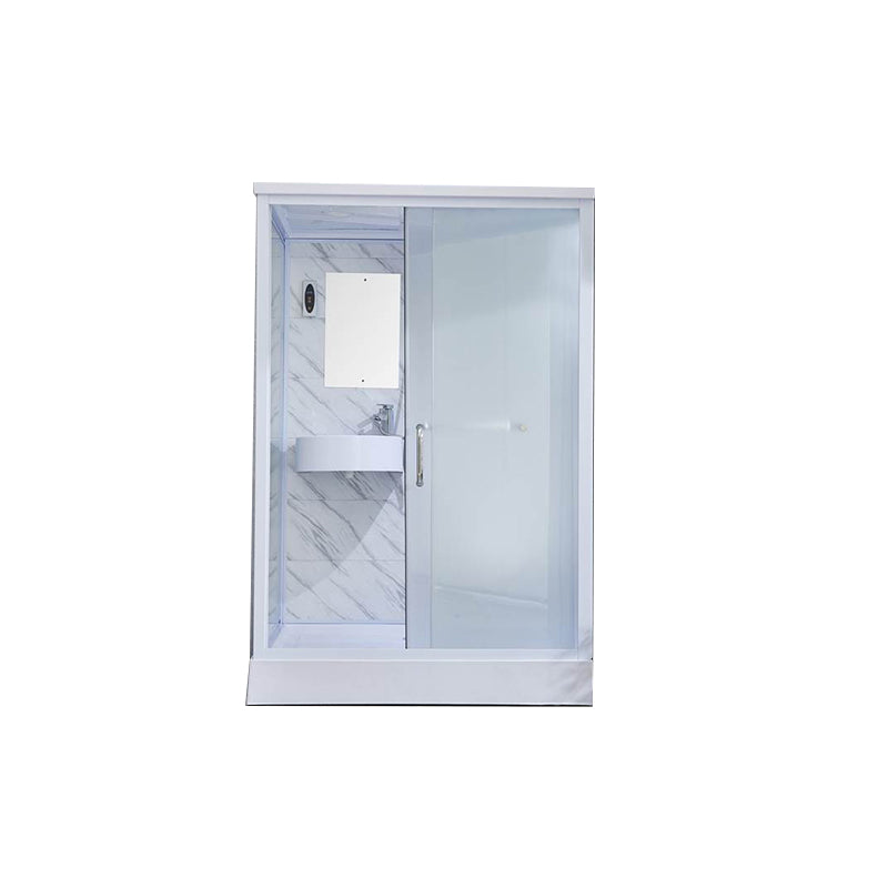 Single Sliding Tempered Glass Shower Stall Rectangle Frosted Shower Kit Clearhalo 'Bathroom Remodel & Bathroom Fixtures' 'Home Improvement' 'home_improvement' 'home_improvement_shower_stalls_enclosures' 'Shower Stalls & Enclosures' 'shower_stalls_enclosures' 'Showers & Bathtubs' 7269499
