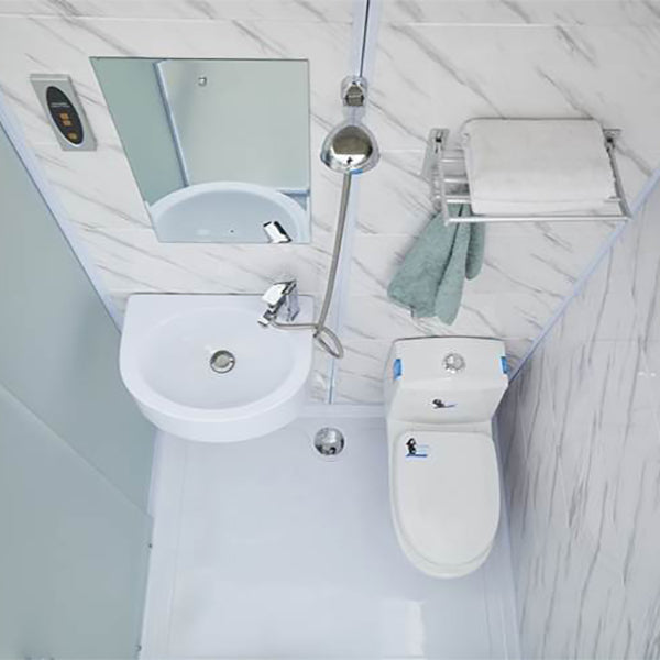 Single Sliding Tempered Glass Shower Stall Rectangle Frosted Shower Kit Clearhalo 'Bathroom Remodel & Bathroom Fixtures' 'Home Improvement' 'home_improvement' 'home_improvement_shower_stalls_enclosures' 'Shower Stalls & Enclosures' 'shower_stalls_enclosures' 'Showers & Bathtubs' 7269503