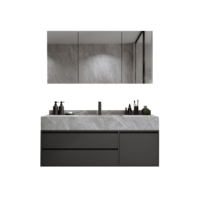 Modern Bathroom Sink Vanity Wall Mount Vanity Set with Mirror Clearhalo 'Bathroom Remodel & Bathroom Fixtures' 'Bathroom Vanities' 'bathroom_vanities' 'Home Improvement' 'home_improvement' 'home_improvement_bathroom_vanities' 7270492
