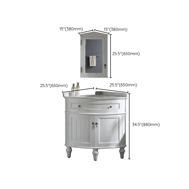 Modern Style Bathroom Sink Vanity Freestanding Vanity with Mirror Clearhalo 'Bathroom Remodel & Bathroom Fixtures' 'Bathroom Vanities' 'bathroom_vanities' 'Home Improvement' 'home_improvement' 'home_improvement_bathroom_vanities' 7270520