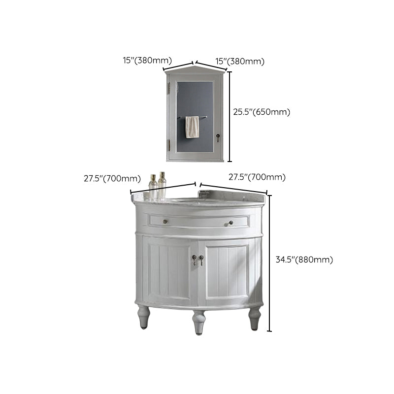 Modern Style Bathroom Sink Vanity Freestanding Vanity with Mirror Clearhalo 'Bathroom Remodel & Bathroom Fixtures' 'Bathroom Vanities' 'bathroom_vanities' 'Home Improvement' 'home_improvement' 'home_improvement_bathroom_vanities' 7270521